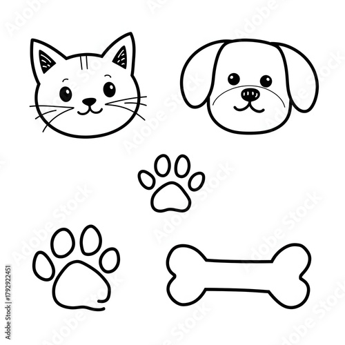 Doodle Pet and Animal Icons Set