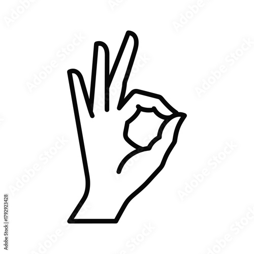 Okay hand gesture, fingers forming a circle