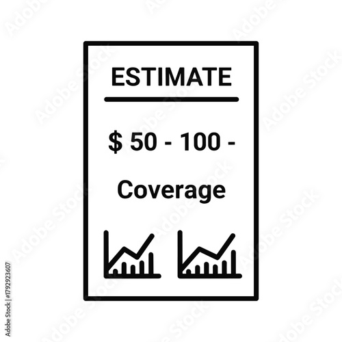 Estimate document showing coverage cost and graph