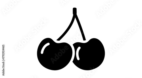 🍒 Fresh red cherries on a white background, a sweet and juicy vector illustration of healthy summer fruit