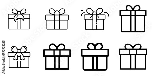 gift box icon set. pictogram isolated on white background. Vector illustration.