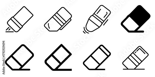 eraser icon set. pictogram isolated on white background. Vector illustration.