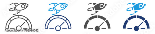 acceleration icon set multiple style