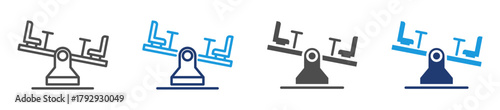seesaw icon set multiple style