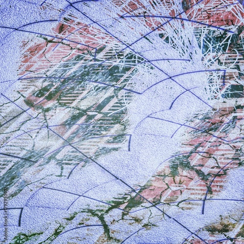 Schilderij op canvas Whispers of Violet Beneath Fractured Pale Light