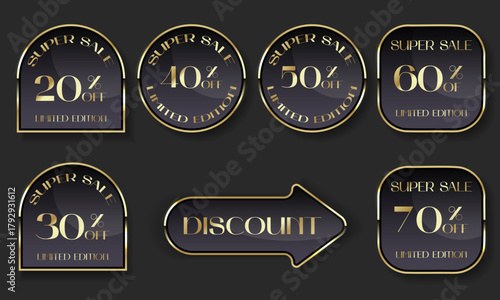 Luxurious translucent labels with elegant gold accents
