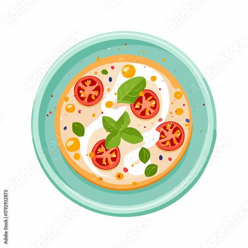 Delicious Caprese Salad on a Plate Fresh Tomatoes, Mozzarella, and Basil