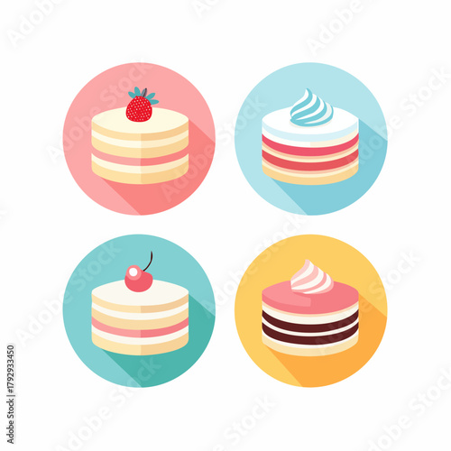 Deliciously Decorated Layered Cakes with Sweet Toppings, A Collection of Four Yummy Desserts