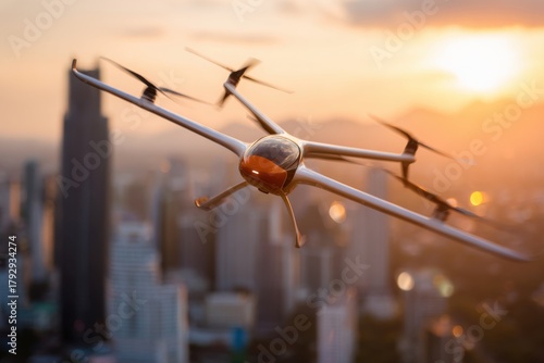 eVTOL drone rotor in motion close-up