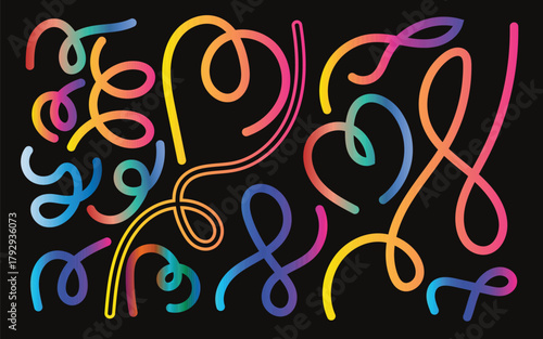 Dynamic abstract pattern with vibrant gradient lines and curves