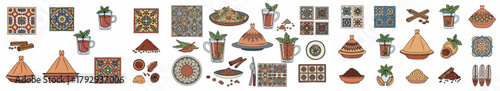 Moroccan cuisine and spices collection
