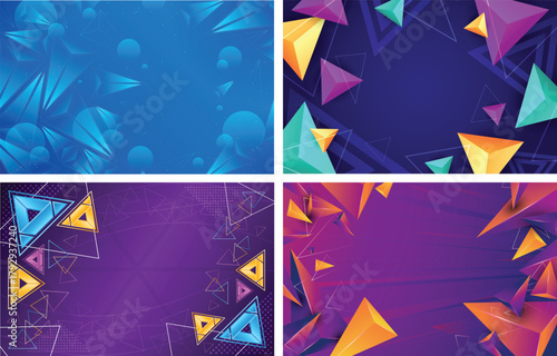 Vibrant 3D Abstract Triangle Background