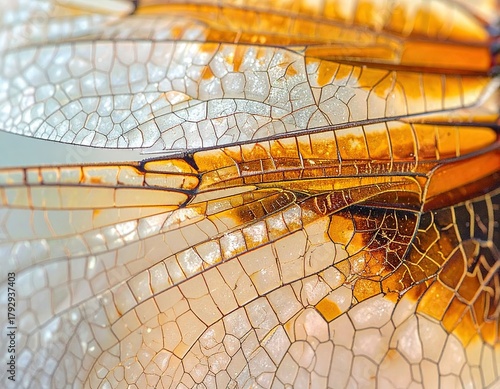 Closeup of Dragonfly Wings Detailed Texture
