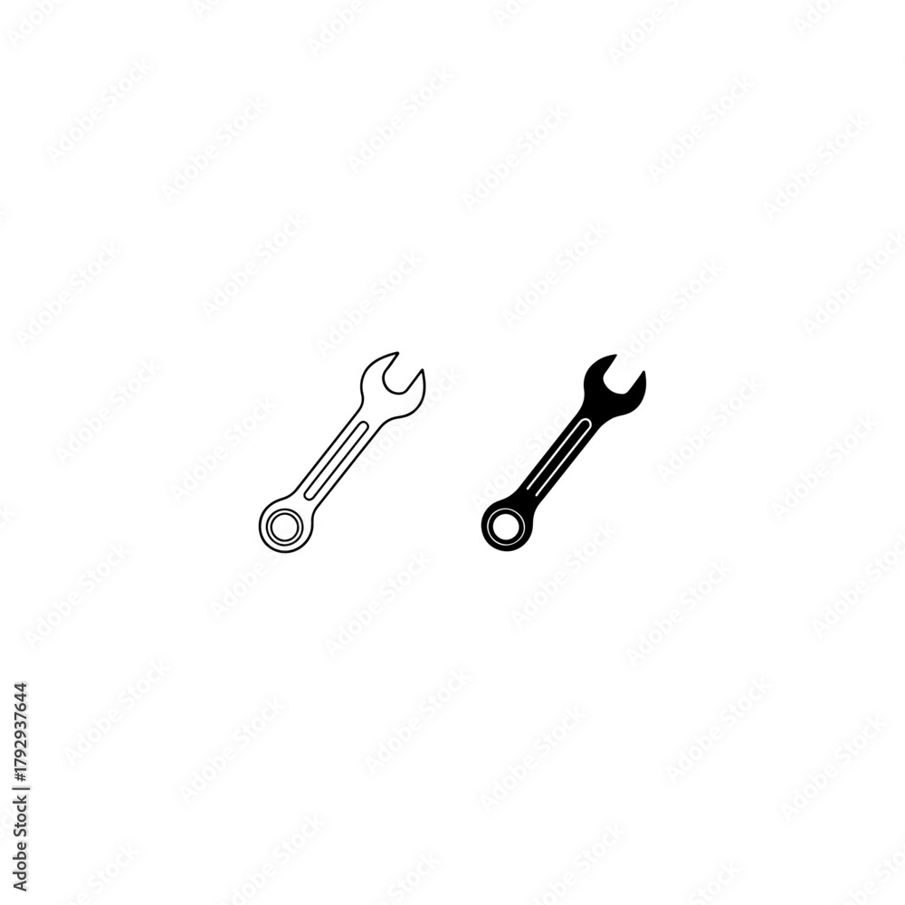 Naklejka premium Mechanic Wrench silhouette vector illustration 