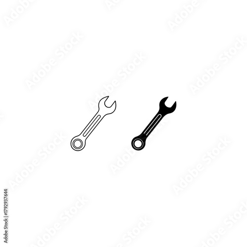 Mechanic Wrench silhouette vector illustration 