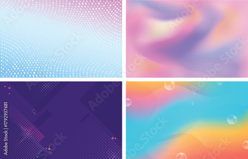 Soft Gradient Halftone Abstract Backgrounds