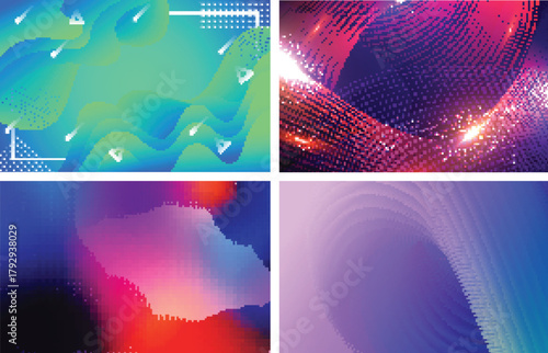 Vibrant Abstract Halftone Gradient Backgrounds