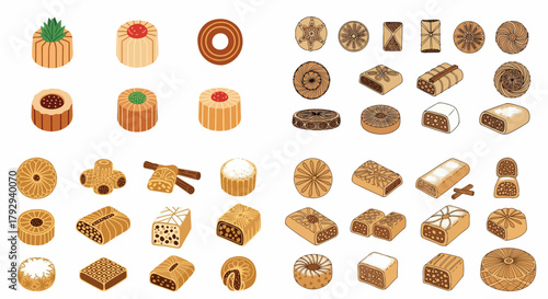Photos Traditional sweets and pastries assortment with transparent background