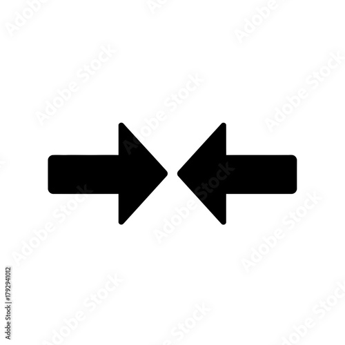 Opposite Direction Arrows Silhouette Vector Icon