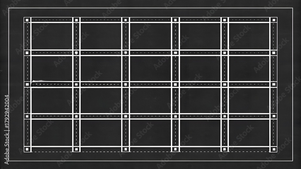 Seamless square grid texture, grid line paper sheet with crosses and lines, virtual technology futuristic user interface HUD grid, hi-tech science design, drawing and architecture draft