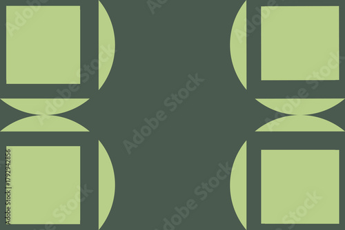 Muted olive abstract geometric repeat —  soothing circular decorative digital wallpaper (for decorative digital use only)