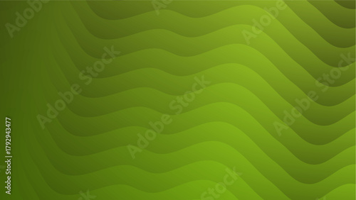 Dynamic Serpentine Lines Graphic Design | Vibrant Green Energy Field Minimalist Art | Subtle Light and Shadow Effect on Wavy Surface