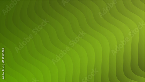 Dynamic Serpentine Lines Graphic Design | Vibrant Green Energy Field Minimalist Art | Subtle Light and Shadow Effect on Wavy Surface