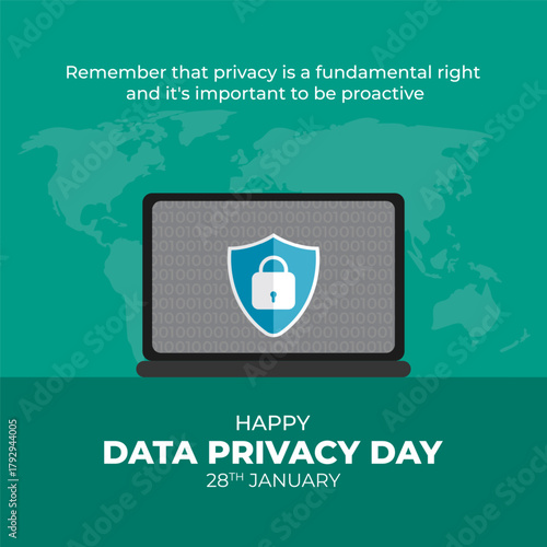 Vector illustration of Data Privacy Day social media template