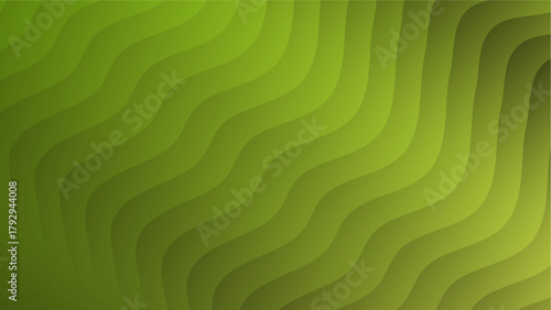 Dynamic Serpentine Lines Graphic Design | Vibrant Green Energy Field Minimalist Art | Subtle Light and Shadow Effect on Wavy Surface