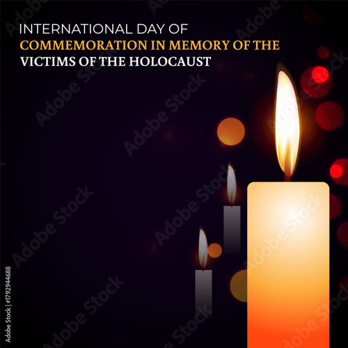 Vector illustration of International Day of Commemoration in memory of the victims of the Holocaust social media template
