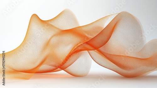 Fototapeta Naklejka Na Ścianę i Meble -  Abstract orange flowing lines on white background