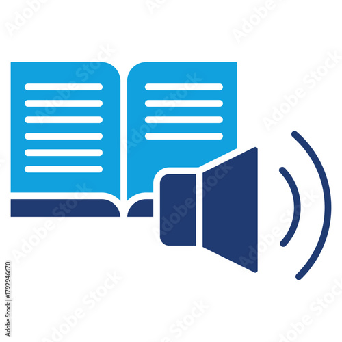 Audio Book Flat Blue Icon