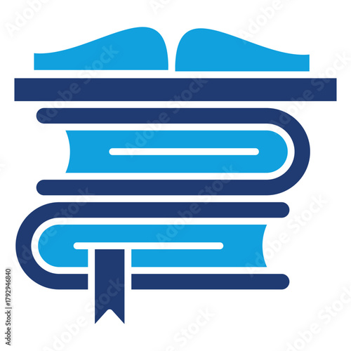 Books Flat Blue Icon