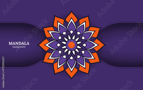 Creative Mandala-shaped circular design with a flower for tattoos, henna, mehndi, and decoration. ornamentation in an ethnic oriental style. 
Outline doodle hand-drawn illustration.