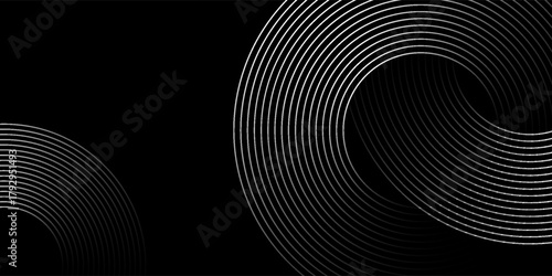 Circular spiral sound wave rhythm from lines.vector