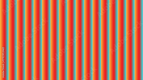 Abstract vertical stripe pattern in vivid red, orange, teal – bold gradient background

