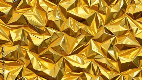 Very beautiful seamless gold leaf background texture, featuring shiny golden-yellow crumpled metallic foil in a repeating pattern, evoking modern luxury, festive glitter, and elegant 3D style perfect 