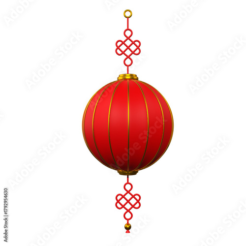 Festive Chinese Lantern with Decorative Knots for Celebrations
