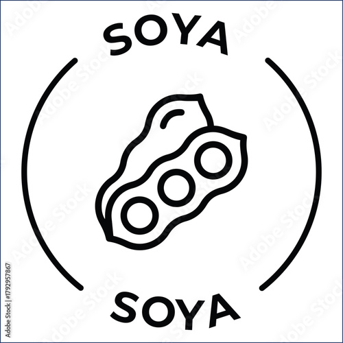 Simple soya bean pod icon representing healthy food and plant based diet