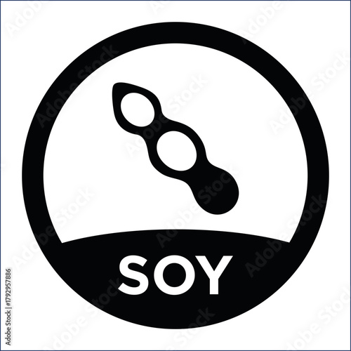 Soy allergen icon representing food intolerance and dietary rstriction