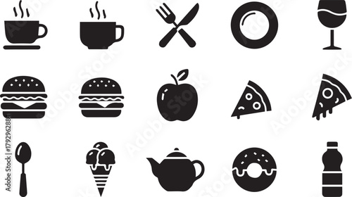 Vibrant food and drink illustration with diverse color palette