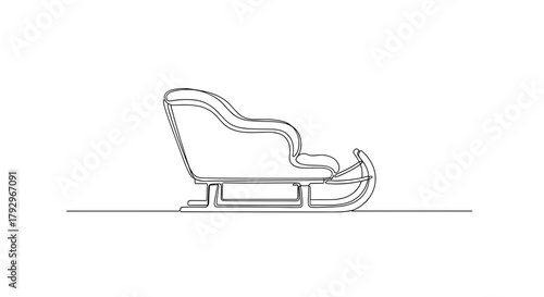 Sled in village alley symbolizing rural winter charm and stillness