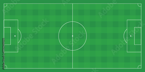 Football field. Football field lines style. Black field and stadium outline scheme on white background.