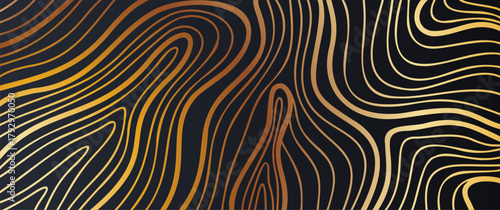 Soft gold curves echo tree rings and sand waves over a dark foundation. Perfect for luxury branding, modern templates, and geometric abstract designs.