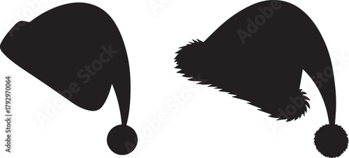 Santa Claus Hat Silhouette Set