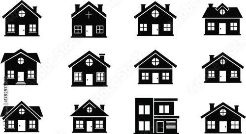 Silhouettes of houses