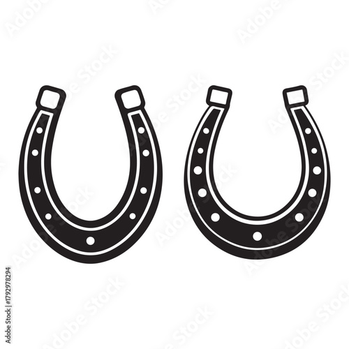 Horseshoe icon vector silhouette
