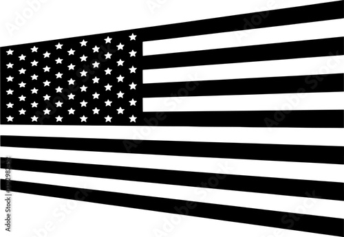 Stylized USA flag in a linear perspective design. Modern abstract vector concept representing patriotism and strength.