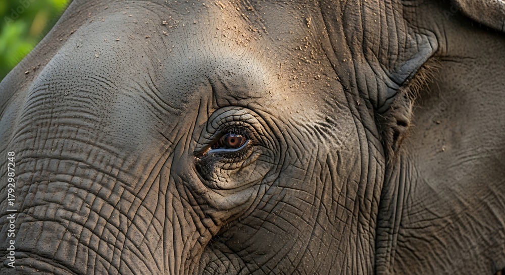Fototapeta premium Elephants Intense Gaze - A Close-Up of Wisdom and Strength.