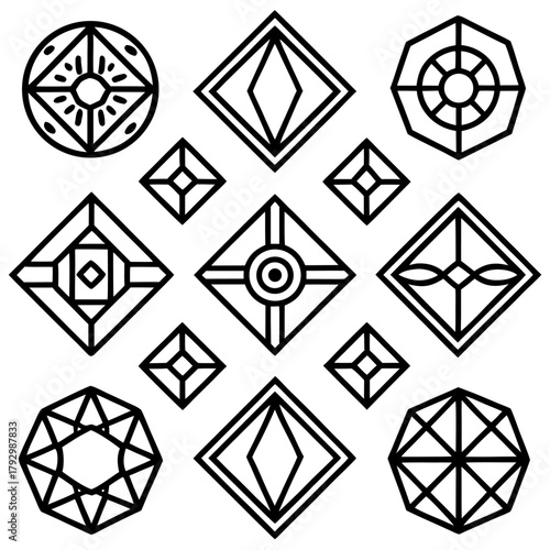 Geometric shapes arranged in a grid pattern